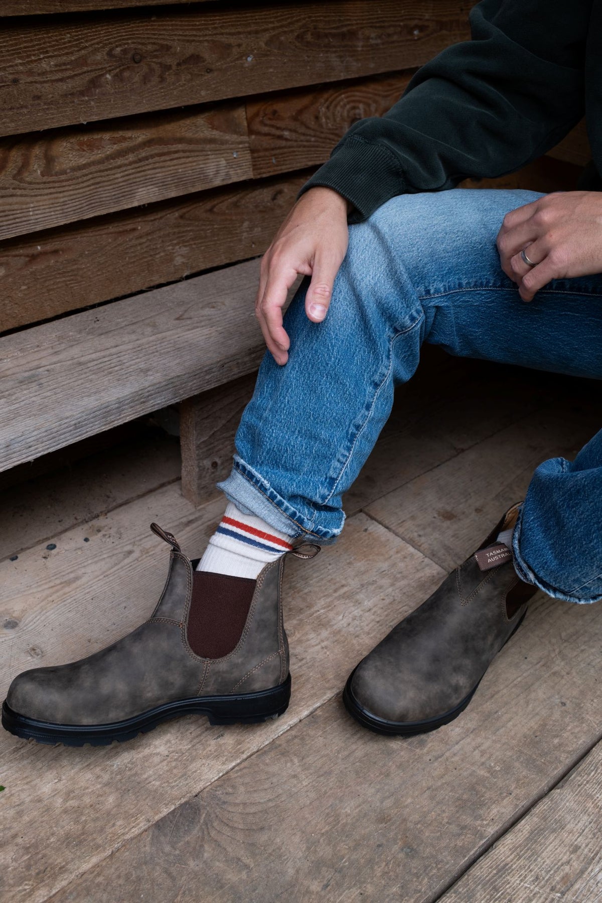 Retro Sock - Cherry Blue