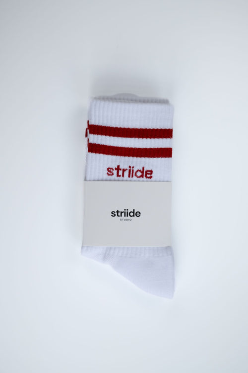 Athletic Sock - White & Red