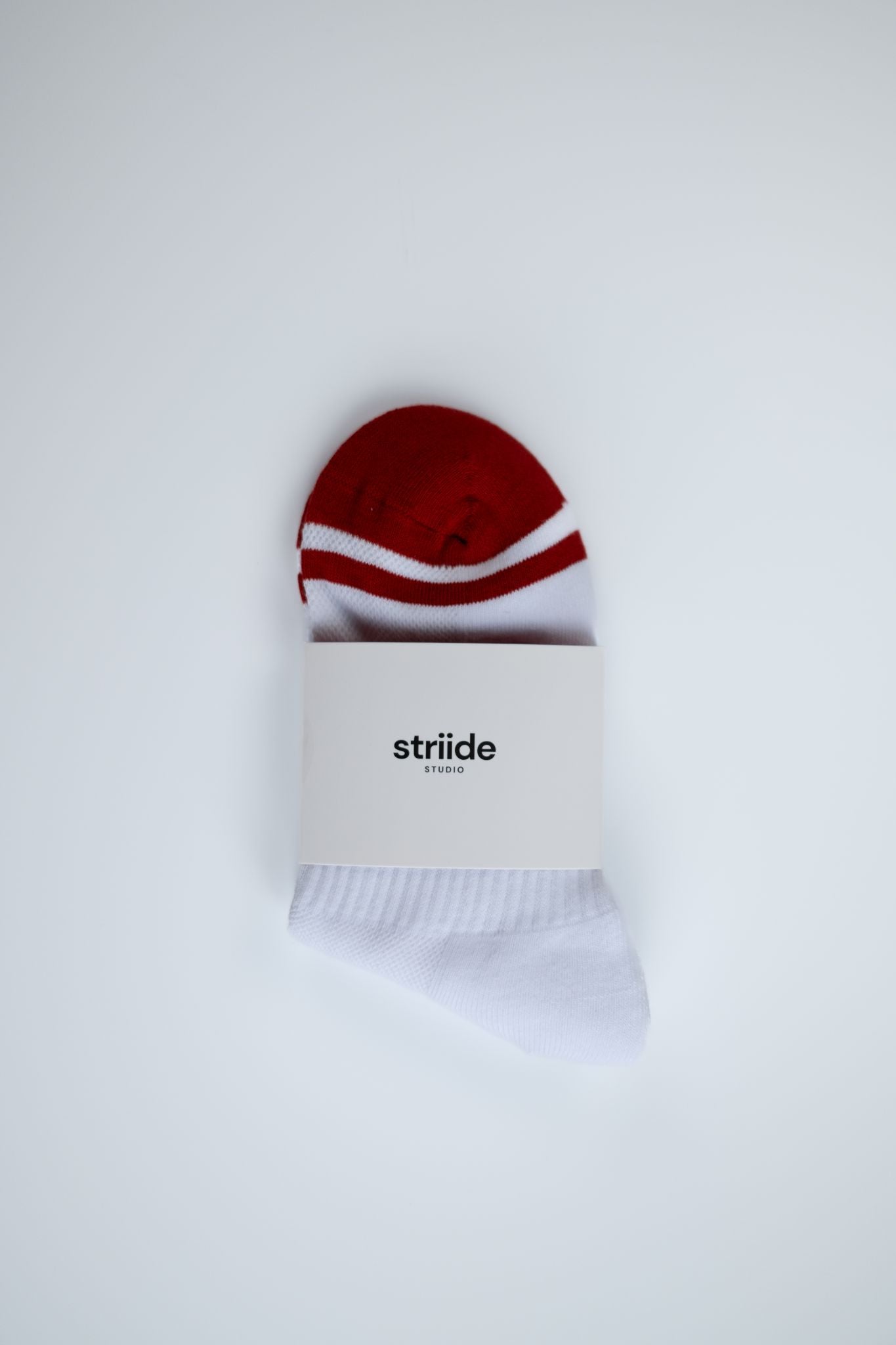Quarter Sock - White & Red