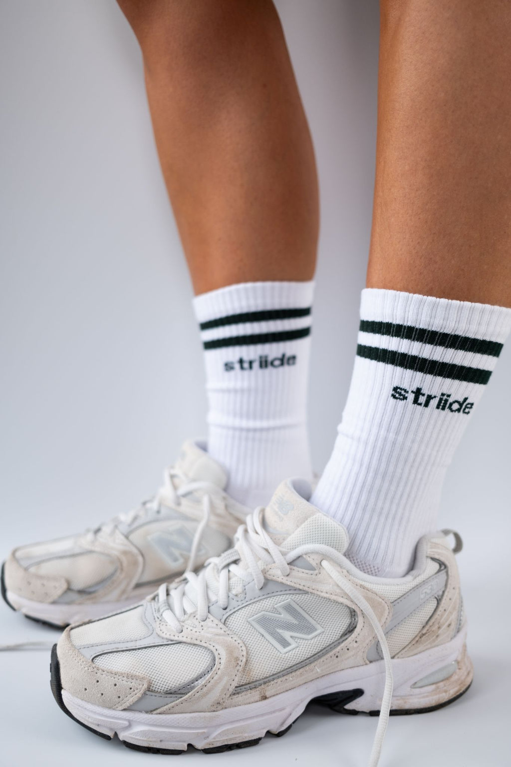 Athletic Sock - White & Forest Green